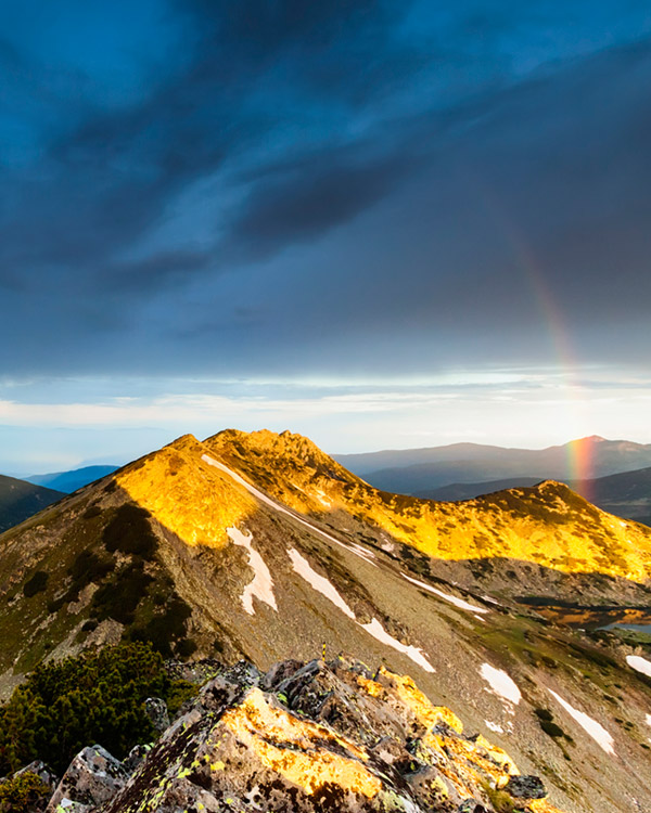 mountain with rainbow 